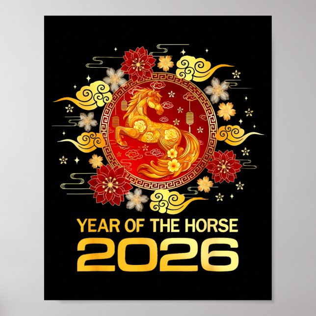 Chinese New Year 2026 Year Of The Horse Happy New  Poster (Vorne)