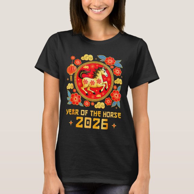 Chinese New Year 2026 Year Of The Horse Happy New  T-Shirt (Vorderseite)
