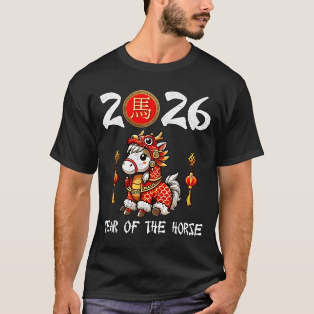 Chinese New Year 2026 Year Of The Horse Happy New  T-Shirt (Vorderseite)