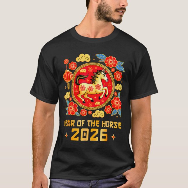 Chinese New Year 2026 Year Of The Horse Happy New  T-Shirt (Vorderseite)