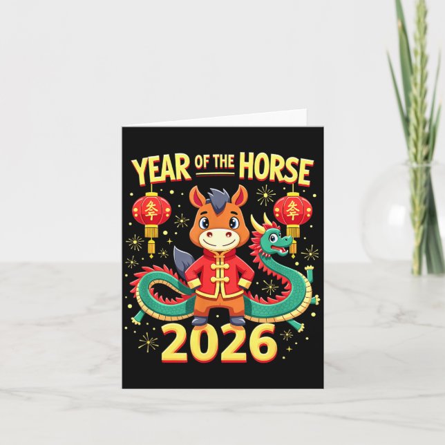 Chinese New Year 2026 Year Of The Horse  Karte (Vorderseite)