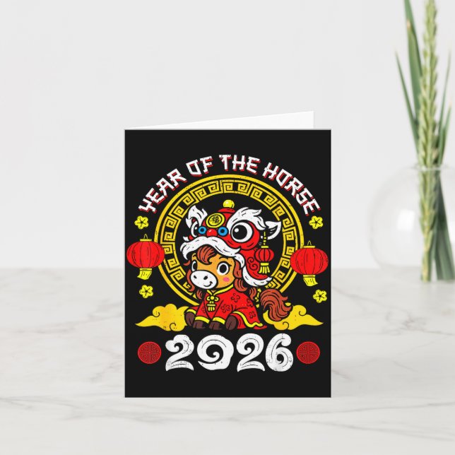 Chinese New Year 2026 Year Of The Horse Lunar New  Karte (Vorderseite)
