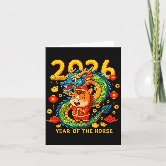 Chinese New Year 2026 Year Of The Horse Lunar New  Karte (Vorderseite)