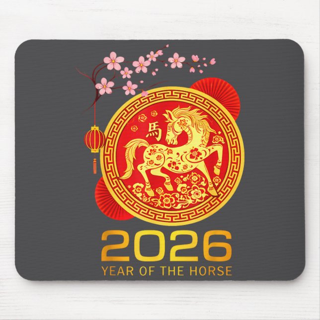 Chinese New Year 2026 Year Of The Horse Lunar New  Mousepad (Vorne)