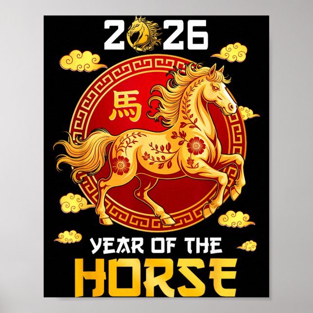 Chinese New Year 2026 Year Of The Horse Lunar New  Poster (Vorne)