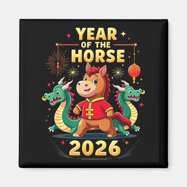 Chinese New Year 2026 Year Of The Horse  Magnet (Vorne)