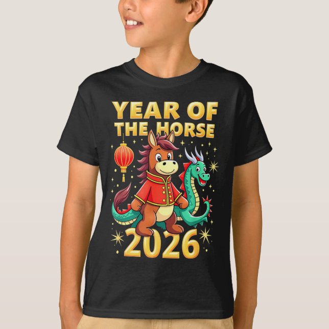 Chinese New Year 2026 Year Of The Horse  T-Shirt (Vorderseite)