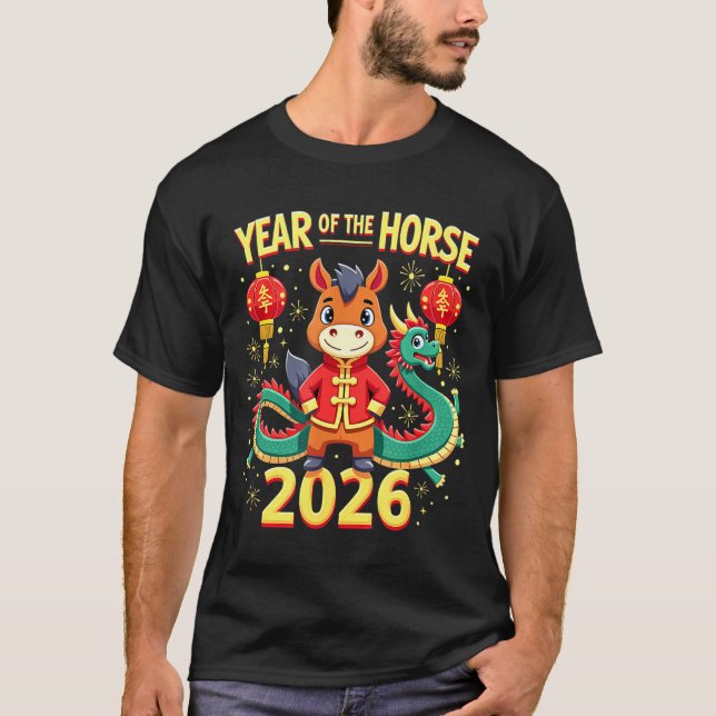 Chinese New Year 2026 Year Of The Horse  T-Shirt (Vorderseite)