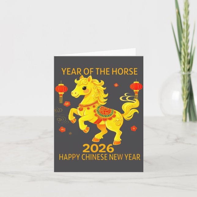 Chinese New Year Clothing Year Of The Horse 2026  Karte (Vorderseite)