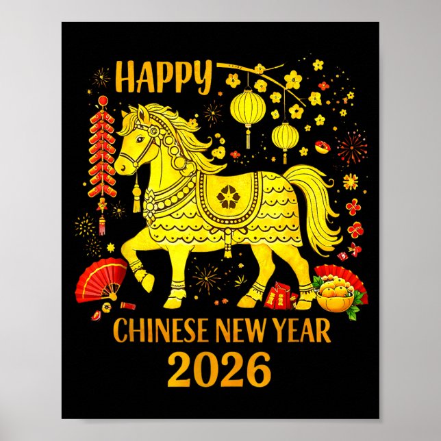 Chinese New Year Clothing Year Of The Horse 2026  Poster (Vorne)
