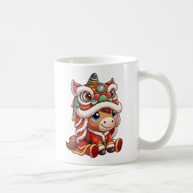 Chinese New Year Horse 2026 Zodiac Kaffeetasse (Rechts)