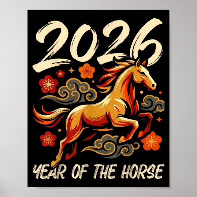Chinese New Year Lunar Year Of The Horse 2026  Poster (Vorne)