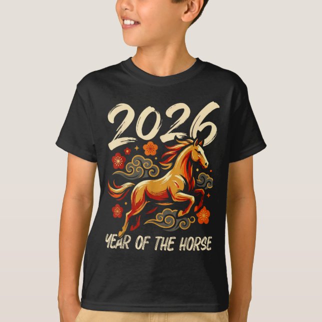Chinese New Year Lunar Year Of The Horse 2026  T-Shirt (Vorderseite)
