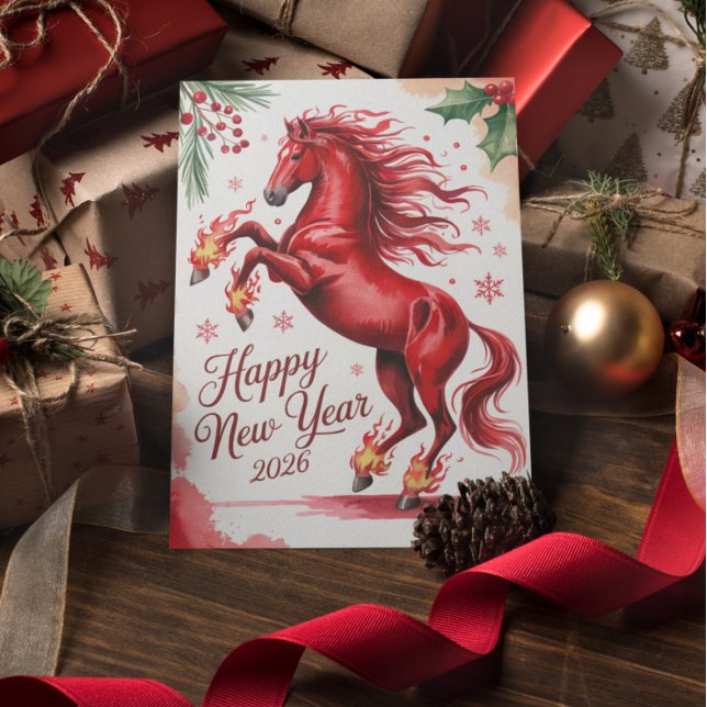 Chinese New year of the Horse 2026 Dankeskarte (Von Creator hochgeladen)