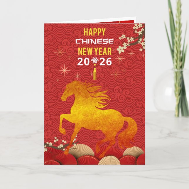 Chinese New year of the Horse 2026  Karte (Vorderseite)