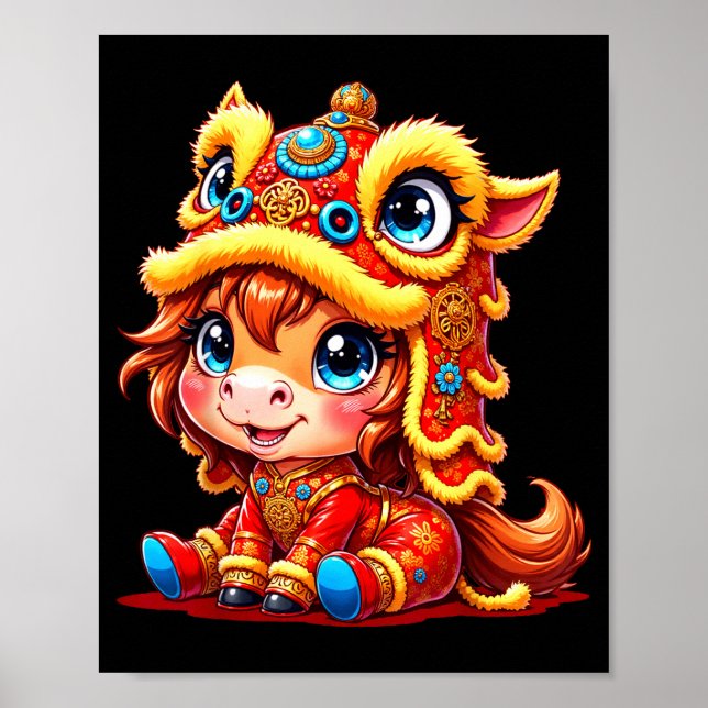 Chinese New Year Of The Horse 2026 Lunar Girls Lio Poster (Vorne)