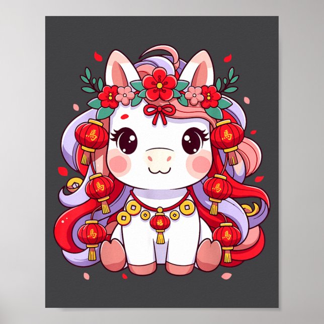 Chinese New Year Of The Horse 2026 Women Girls  Poster (Vorne)