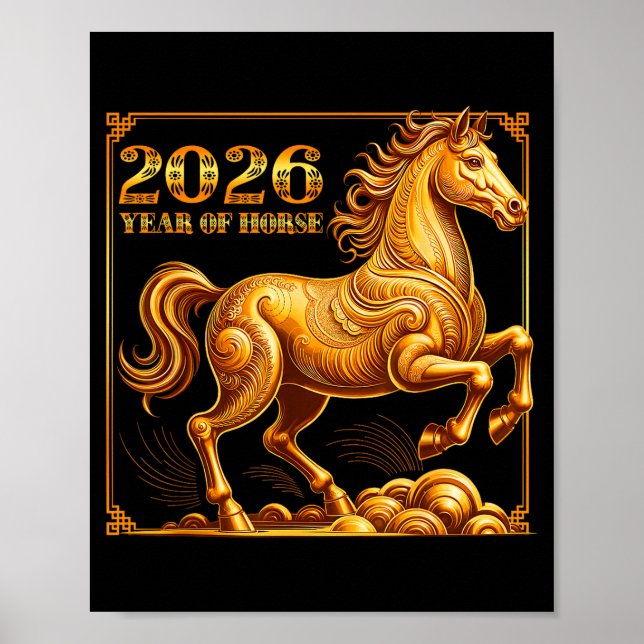 Chinese New Year Of The Horse Chinese Zodiac Year  Poster (Vorne)
