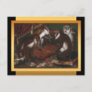Chinese New Year of The Monkey European Painting H Feiertagspostkarte