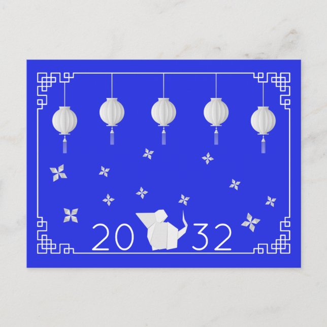 Chinese New Year Origami Rat Postkarte (Vorderseite)