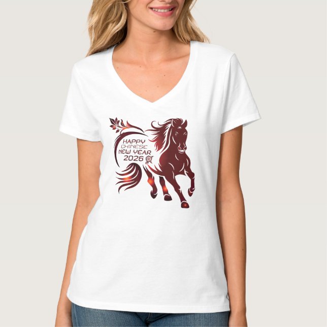 CHINESE NEW YEAR Women V-Shirt T-Shirt (Vorderseite)