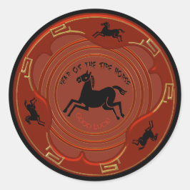 Chinese New Year - Year of the Fire Horse Runder Aufkleber