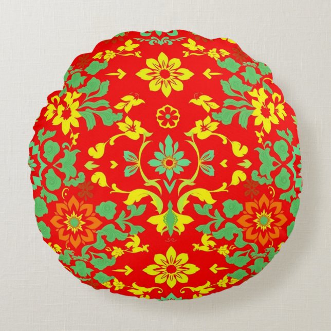 chinese pattern pillow rundes kissen (Vorderseite)