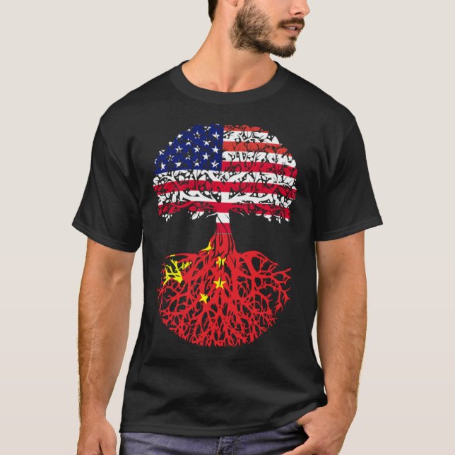 Chinese Roots American China Flag Immigrant Citize T-Shirt (Vorderseite)