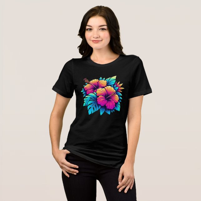 Chinese Roses Tri-Blend Shirt (Vorderseite voll)