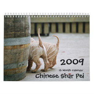 Chinese Shar Pei 15-monatig Kalender