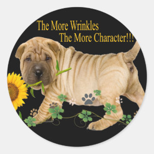 Chinese Shar-Pei Charakter-Geschenke Runder Aufkleber