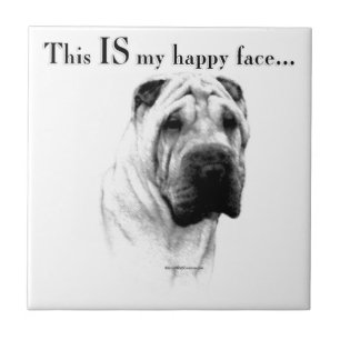 Chinese Shar Pei Happy Face Fliese
