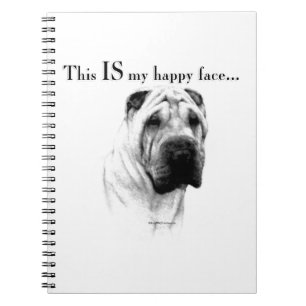 Chinese Shar Pei Happy Face Notizblock