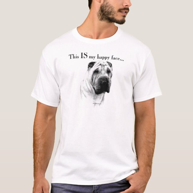 Chinese Shar Pei Happy Face T-Shirt (Vorderseite)