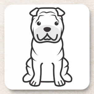 Chinese Shar-Pei HundeCartoon Untersetzer