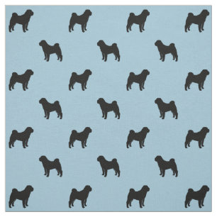 Chinese Shar-Pei Silhouette-Muster Stoff