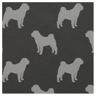 Chinese Shar-Pei Silhouette-Muster Stoff