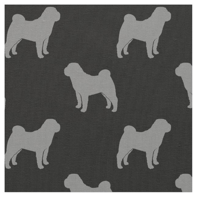 Chinese Shar-Pei Silhouette-Muster Stoff (Nahaufnahme)