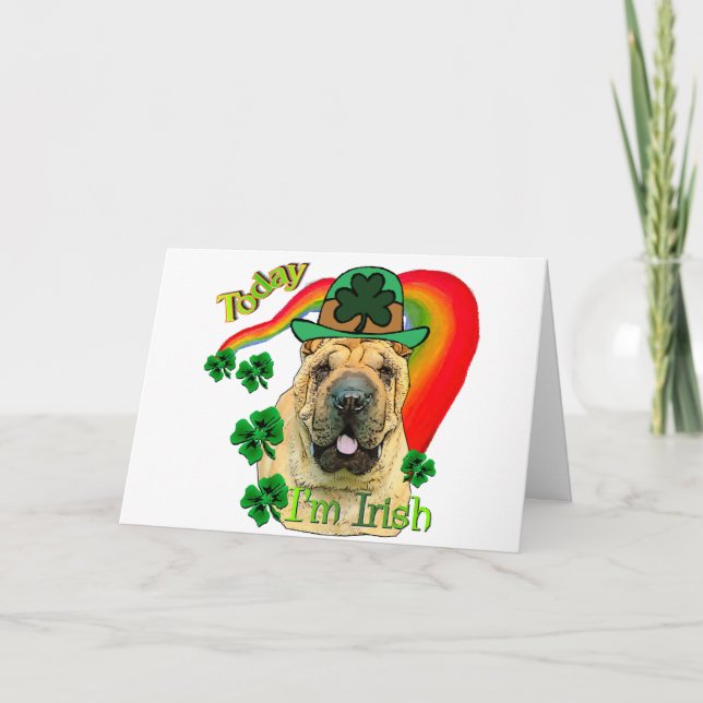 Chinese Shar-pei St. Pattys Karte (Vorderseite)