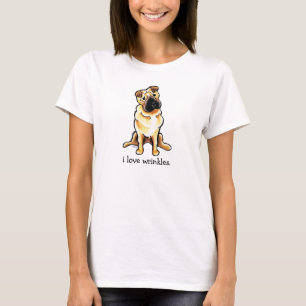 Chinese Shar Pei Weg-Leine Art™ Liebe-Falten T-Shirt