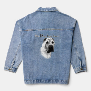 Chinese Sharpei Happy Face Denim Jacket Jeansjacke