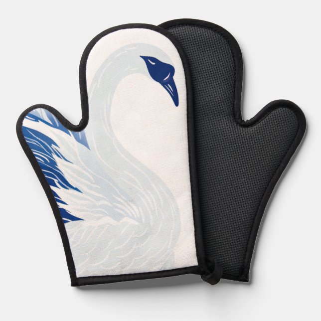 Chinese swan wings pattern (Persnalize) Ofenhandschuh (Vorderseite/Rückseite)