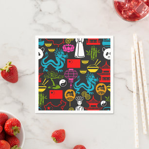 Chinese Symbols Napkins Serviette