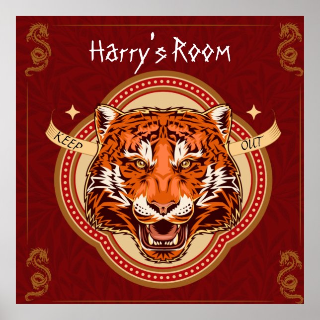 Chinese theme Tiger Editable Poster (Vorne)