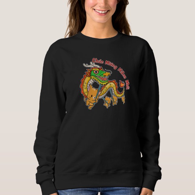 Chinese Vietnamese New Year 12 Zodiacs Calligraphy Sweatshirt (Vorderseite)