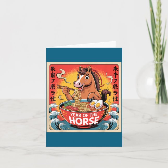 Chinese Year Of The Horse 2026 Ramen Zodiac Illust Karte (Vorderseite)