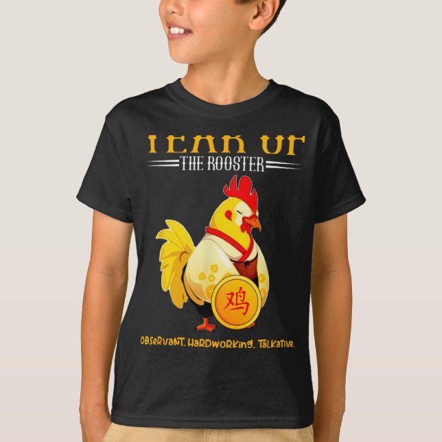 Chinese Year Of The Rooster Zodiac Sign Happy Luna T-Shirt (Vorderseite)