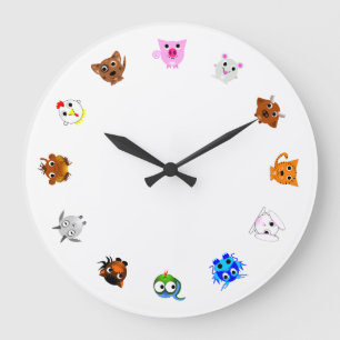 Chinese Zodiac Animals Große Wanduhr