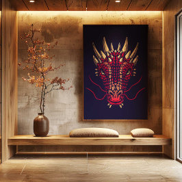 Chinese Zodiac Dragon Wall Art Print Japandi Decor Leinwanddruck