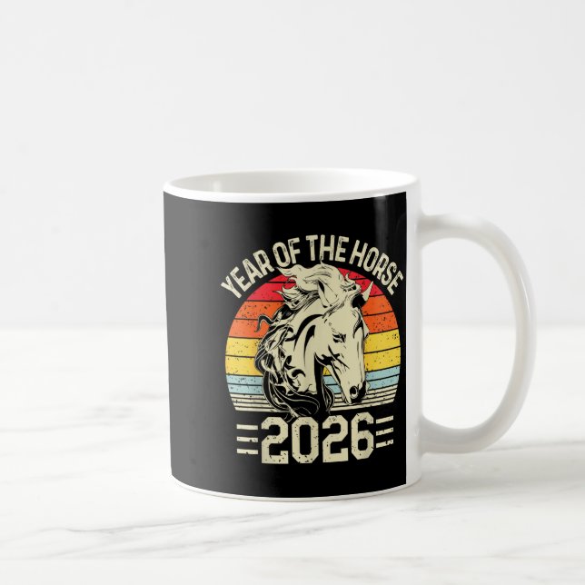 Chinese Zodiac Horse2026 Decorations Year Of The H Kaffeetasse (Rechts)